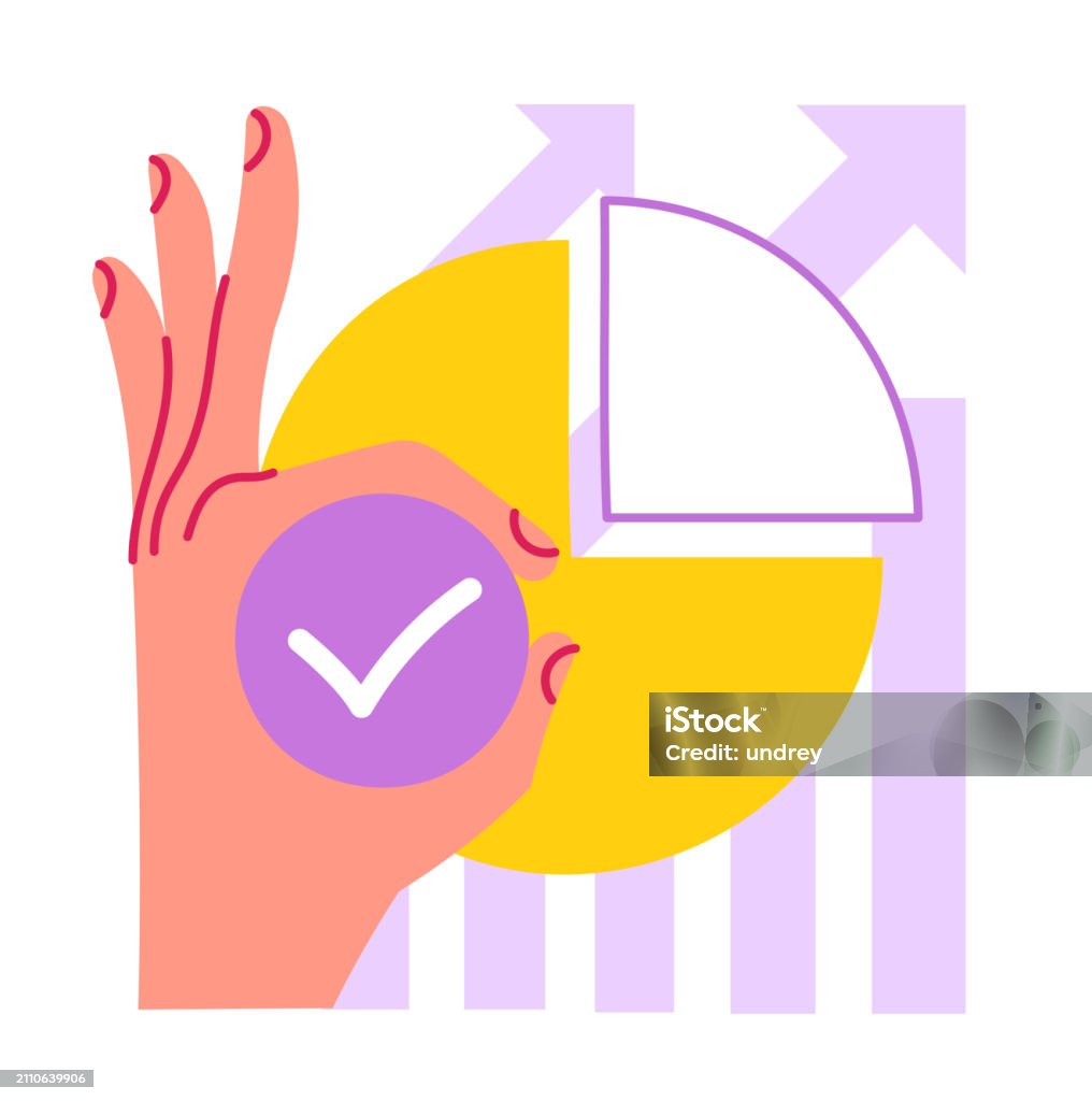 Good Performance Sign Hand Shows Okay Sign By The Chart Good Business Performance Stock ...