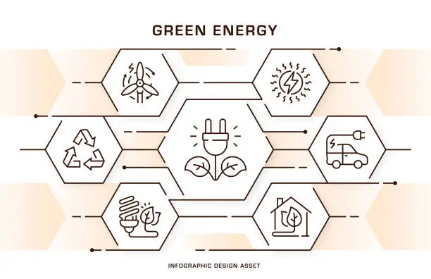 Vector illustration of Green Energy Infographic