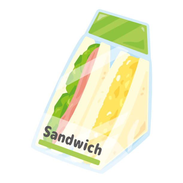 ilustraciones, imágenes clip art, dibujos animados e iconos de stock de sándwich de tienda de conveniencia - sandwich ham white background lunch