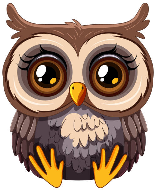 istock Cute, wide-eyed owl with vibrant colors 2111085957