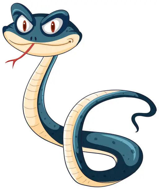 Vector illustration of A friendly snake with a playful expression