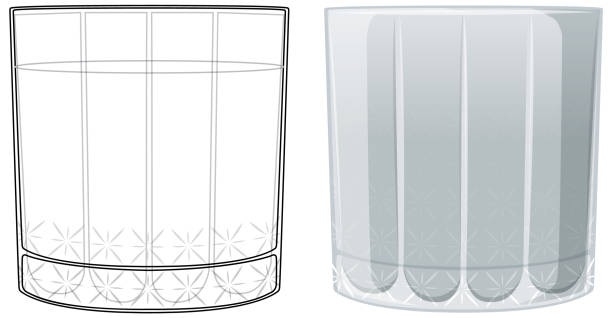 크리스탈 유리 벡터 디자인의 두 가지 스타일 - barware stock illustrations