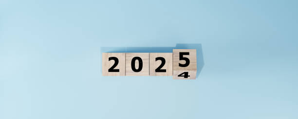 istock Countdown to 2025. Loading year from 2024 to 2025. New year start concept 2111098366