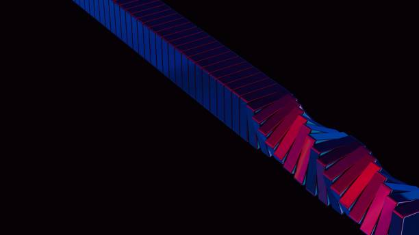 istock Abstract 3D cubes spiraling in a mesmerizing manner, creating a hypnotic and visually striking image against a sci-fi black isolated background. 2111247252