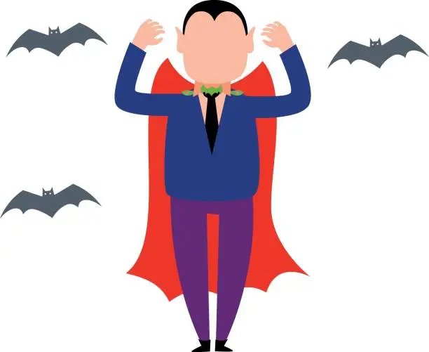 Vector illustration of The kid is ready for Halloween.