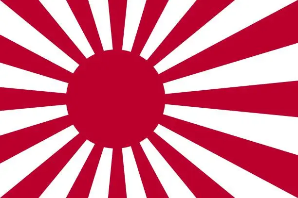 Vector illustration of national flag of Rising Sun