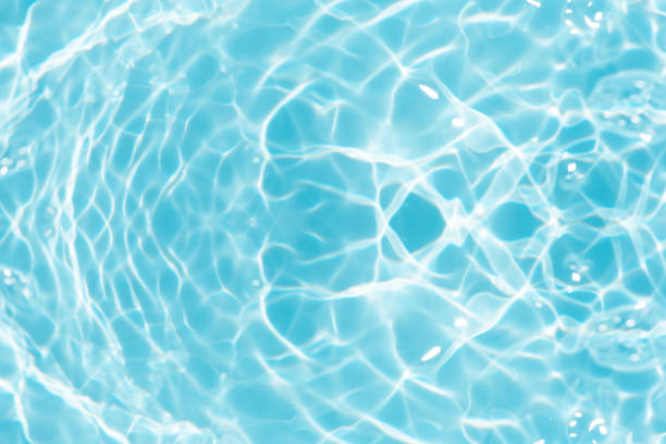 istock Blue water surface texture with ripples, splashes, and bubbles. Abstract summer banner background Water waves in sunlight with copy space cosmetic moisturizer micellar toner emulsion. Blue water wave. 2111309545