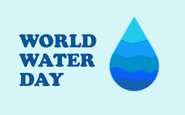 istock World Water Day - vector abstract waterdrop concept. Save the water - ecology concept background 2111317179