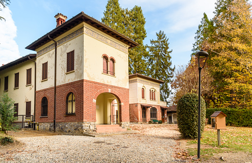 Varese, Lombardy, Italy - November 10, 2021: Castiglioni Ethno-Archaeological Museum inside Villa Toeplitz of Varese.