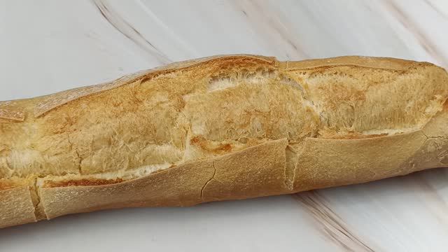 baguette, close-up, on a table