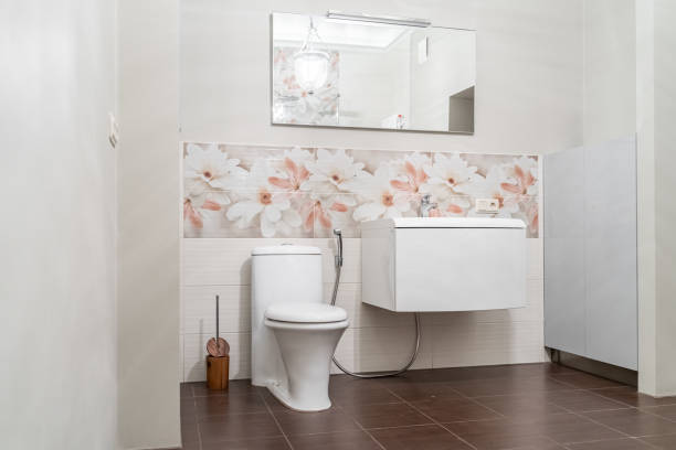 istock bright modern bathroom with minimalist design and tiles 2111422180