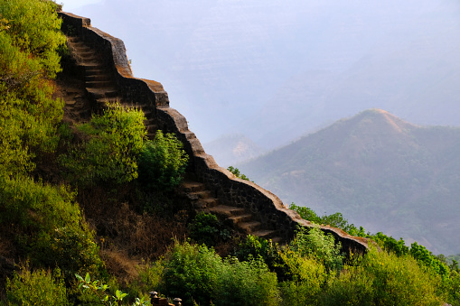 24 March 2024, Pratapgad: Historic Maratha fort, one of the Most crucial forts of Shivaji Maharaj, Near Mahabaleshwar, Maharashtra, India.