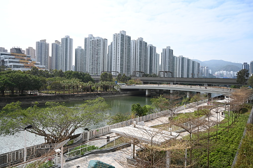 Park in Shek Mun Estate. People can take a rest here. Many people jogging here in the evening. Also, many kids playing in the playground.