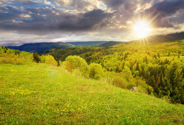 istock beautiful mountainous countryside scenery in evening light 2111455466