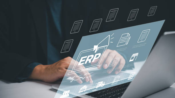 istock A person is typing on a laptop with ERP written on the screen 2111472791