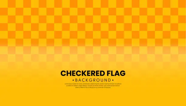 Vector illustration of Abstract background with yellow checkered flag pattern. Vector illustration. Racing concept.