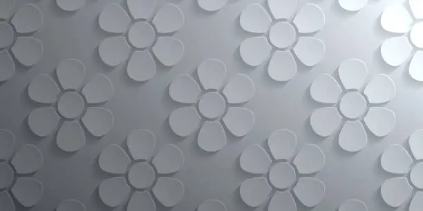 Vector illustration of Abstract gray background - Flower pattern