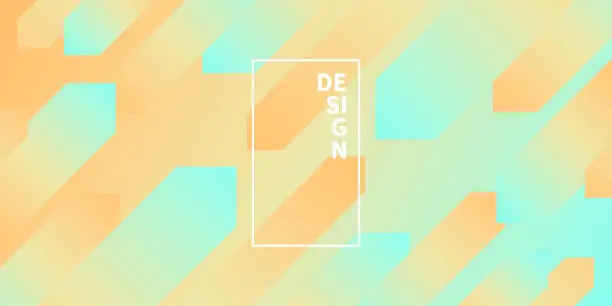 Vector illustration of Abstract design with geometric shapes - Trendy Orange Gradient