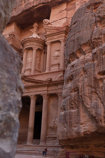 View from Siq on entrance of City of Petra, Jordan