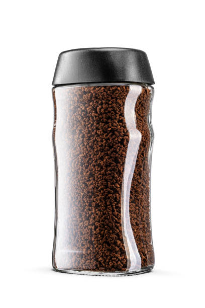 istock Instant coffee jar with black lid isolated on white. 2111505919