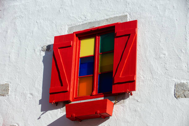House with red shutters in Bodrum