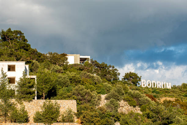 istock Bodrum city sign on the hill 2111521677