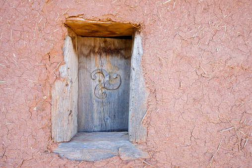 Window in Celtiberian settlement in Garray, Soria Province, Castilla Leon in Spain.