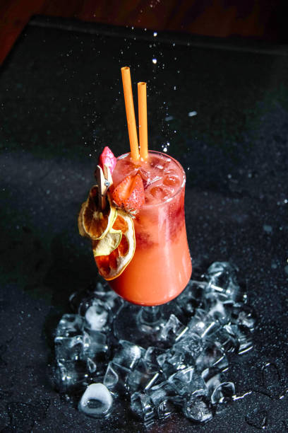 istock Bloody Drink With Orange Garnish and Additional Garnish Garnish 2111553933