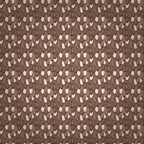 Vector illustration of brown feather seamless pattern