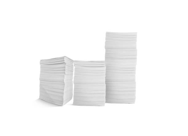 istock pile of paper documents Document work in the office. Isolated pile on white background. 2111595435