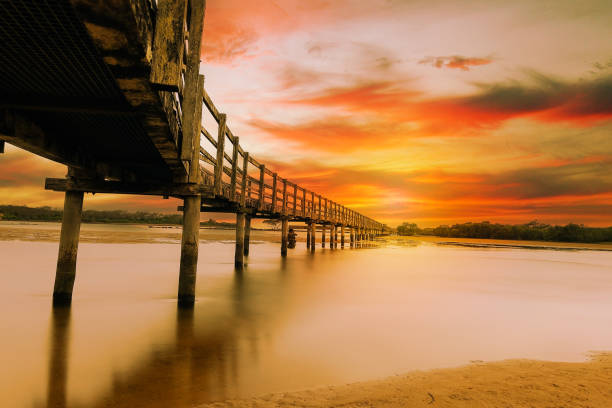 istock Speactacular evening sunset on the boardwalk. 2111600209