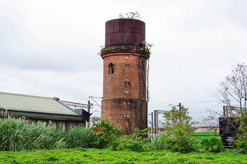 Yilan Station with its retro brick water tower