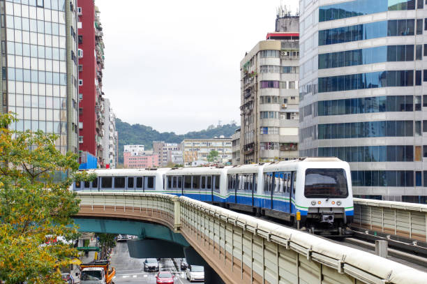 Muzha Line vehicles running through Taipei city