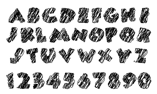 Decades Hand Lettering Realistic Hand Embroidery In Alphabetic Lettering For Decoration And ...