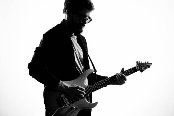 istock Male guitarist music performance modern art style 2111614323