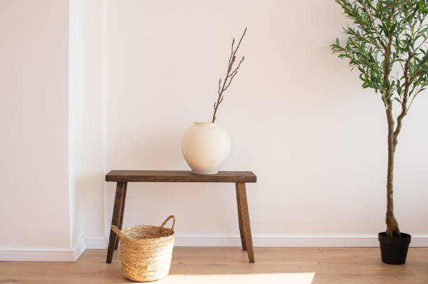 istock Serene Indoor Plant and Bench 2111620035