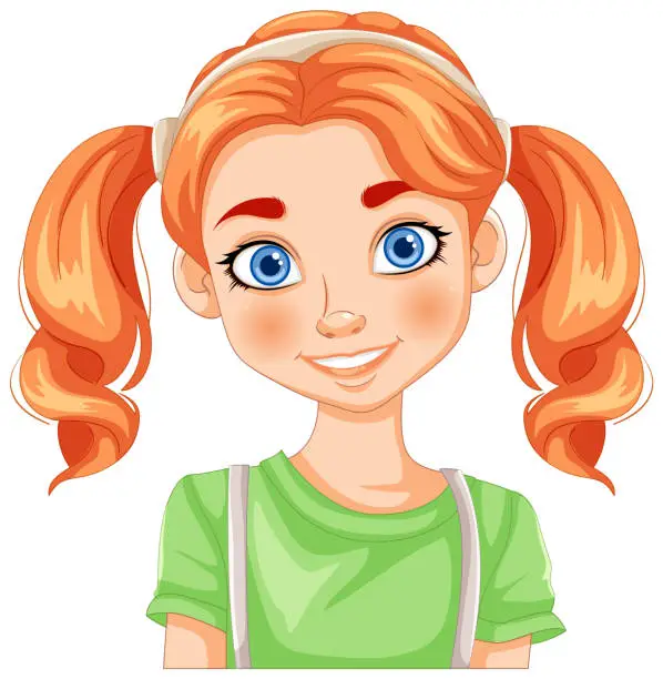 Vector illustration of Vector illustration of a smiling young girl
