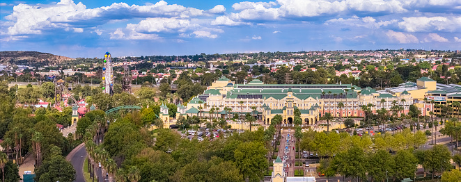 Johannesburg, South Africa - March 24, 2024: Gold Reef City which includes the casino and an amusement park south of Johannesburg city
