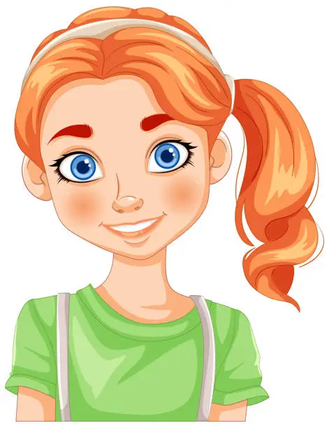 Vector illustration of Vector illustration of a smiling young girl