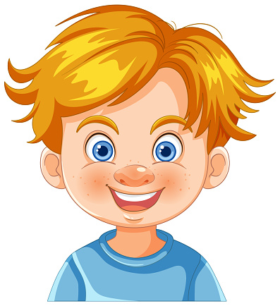Bright-eyed boy with a joyful expression