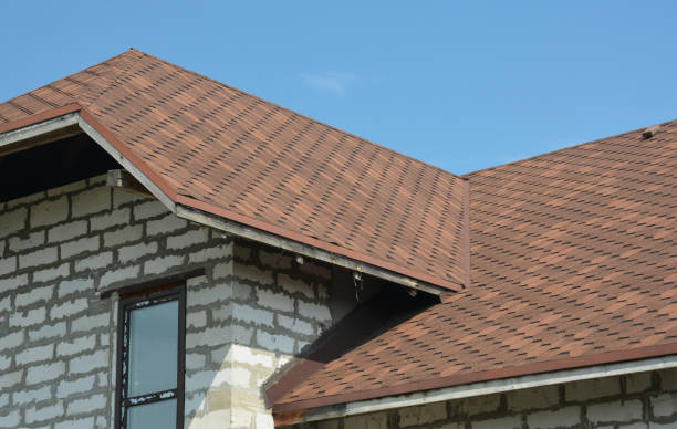 istock Asphalt shingles house rooftop in the problem corner waterproofing area. Roofing costruction. 2111653284