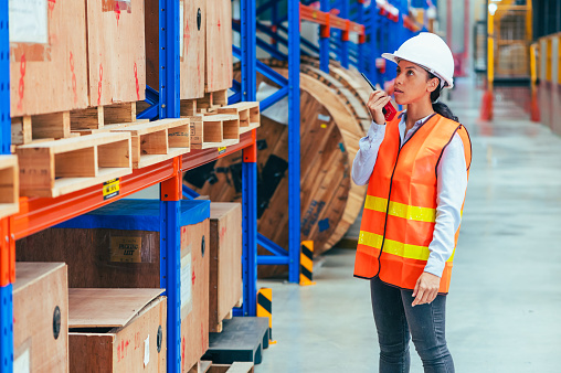 the worker is depicted amidst the organized chaos of a bustling warehouse, engaged in tasks such as inventory management, order fulfillment, or logistical operations.