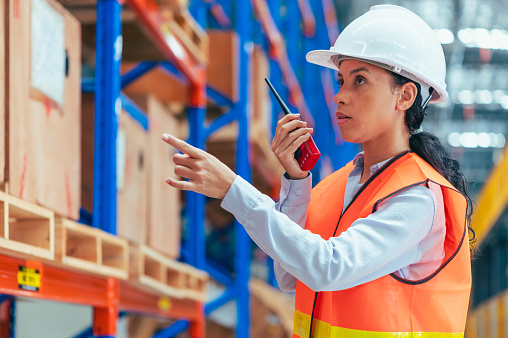 the worker is depicted amidst the organized chaos of a bustling warehouse, engaged in tasks such as inventory management, order fulfillment, or logistical operations.