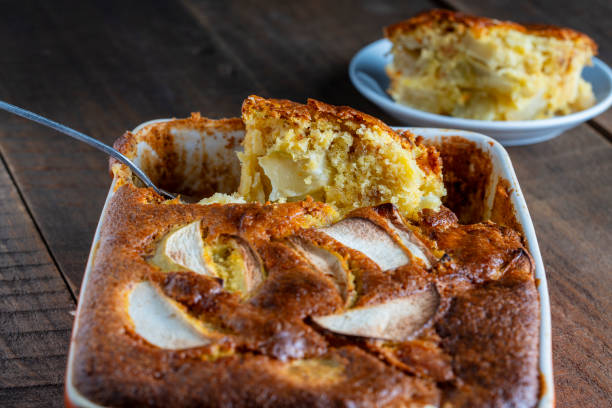 istock Apple pie, closeup Apple charlotte. Homemade apple pie 2111670194