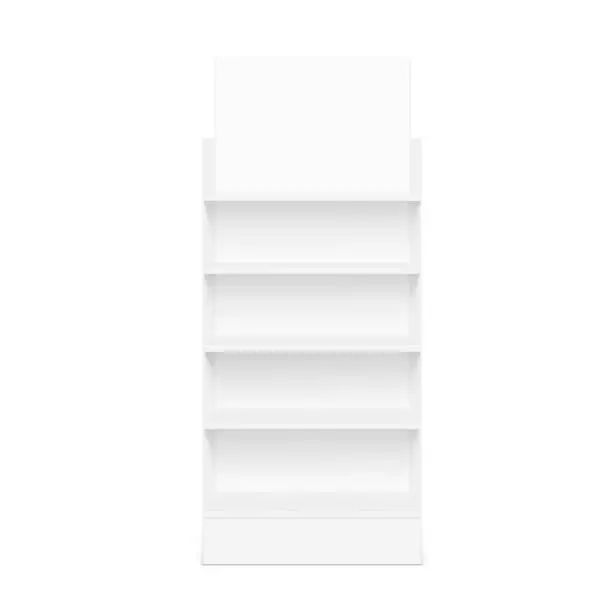 Vector illustration of Store shelf for presentations on a white background.