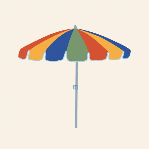 Vector illustration of Colorful beach umbrella.
