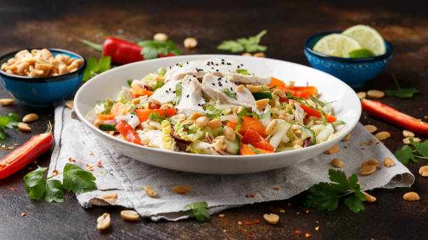 istock Healthy Vietnamese Chicken Salad with vegetables and peanuts 2111757445
