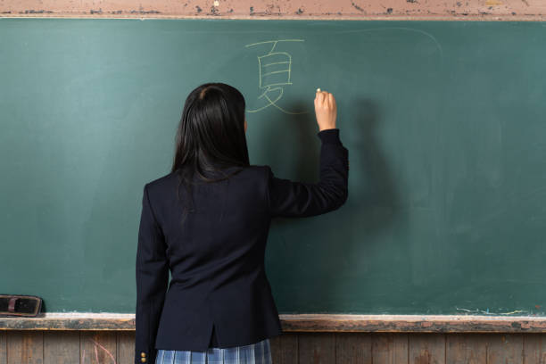 Blackboard with the starting letters of the alphabet