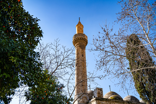 The minaret of the Rizvaniye Mosque in Sanliurfa.