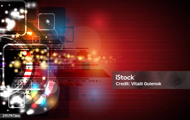 Computer Banner Red Abstract Red Computer Technology Business Banner Background Stock ...
